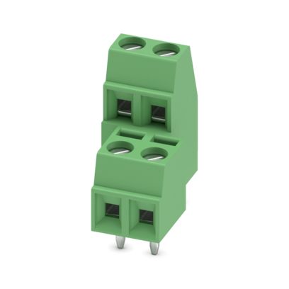 Phoenix Contact PCB Terminal Block, 2-Contact, 3.81mm Pitch, Wave Soldering, 2-Row, Plug In, Screw Termination
