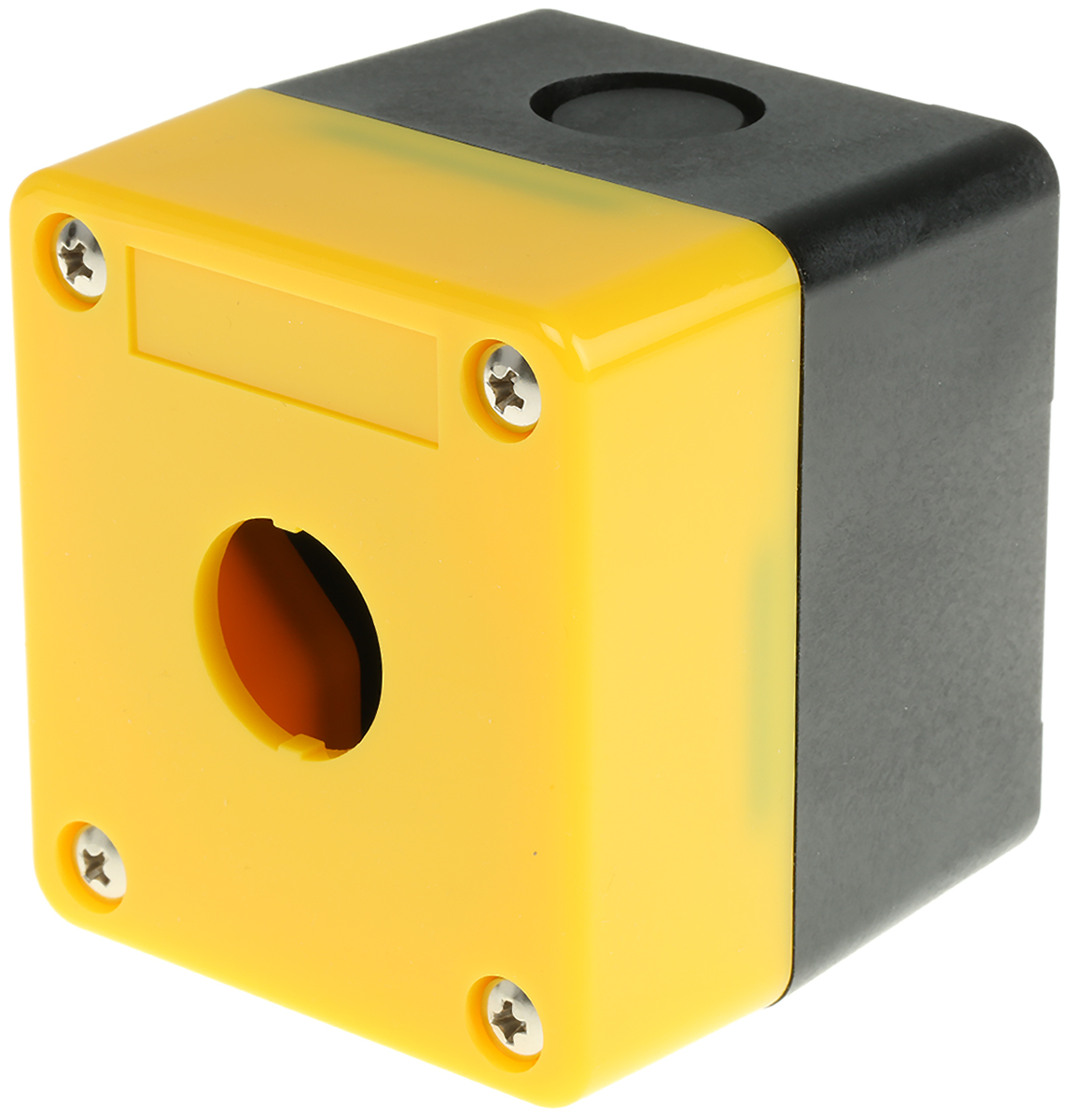 Omron Black, Yellow Polycarbonate Resin A22 Push Button Enclosure -