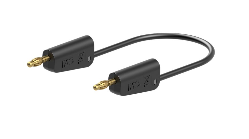 Staubli Test lead, 32A, 30 → 60V, Black, 150cm Lead Length