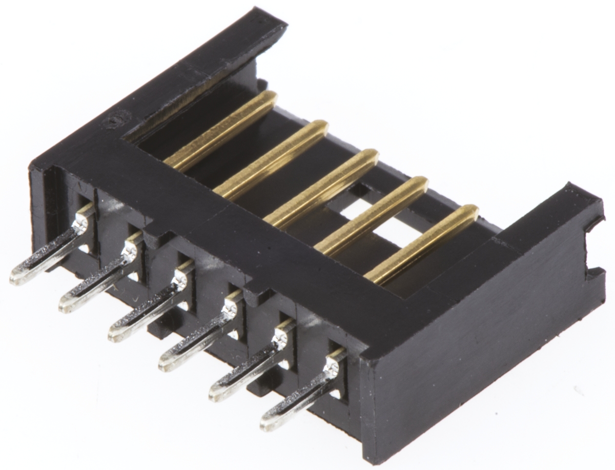 TE Connectivity AMPMODU MOD II Series Straight Through Hole PCB Header, 6 Contact(s), 2.54 mm Pitch, 1 Row, Shrouded