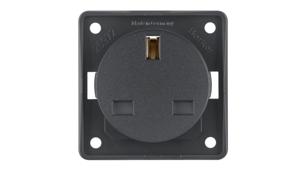 Berker 962 Anthracite Plug Socket, 13A, BS 1363