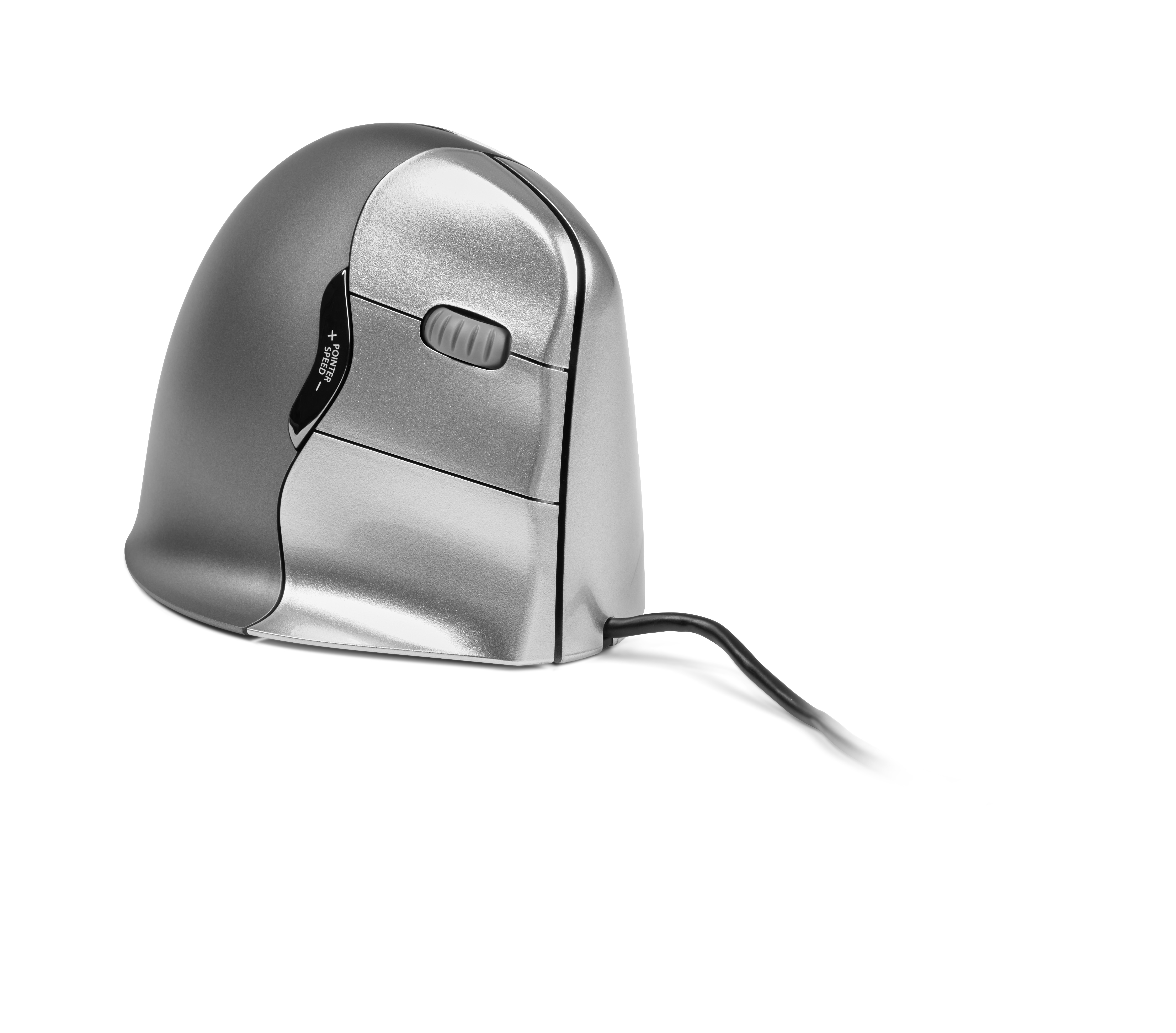 Evoluent BNEEVR4 6 Button Wired Vertical Laser Mouse Black, Dark Grey, Silver