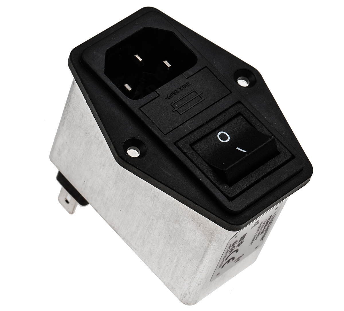 Schaffner 6A, 250 V ac Male Panel Mount IEC Inlet Filter 2 Pole FN284B-6-06, Faston 2 Fuse