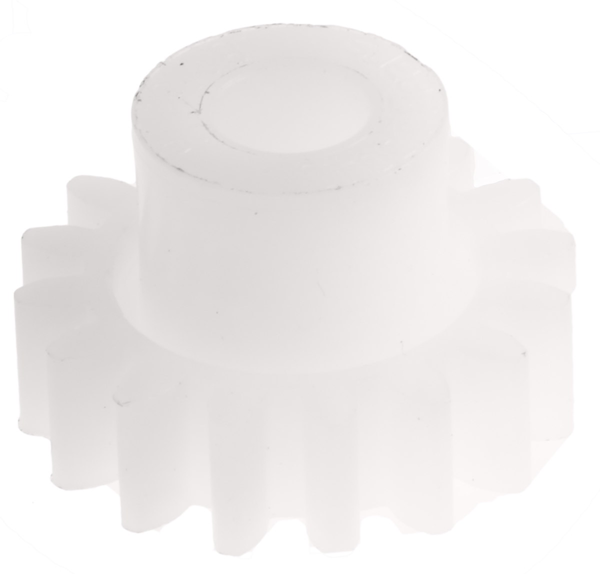 RS PRO POM 16 Teeth Spur Gear, 0.8 Module, 4mm Bore Diam, 12.8mm Pitch Diam, 8mm Hub Diam