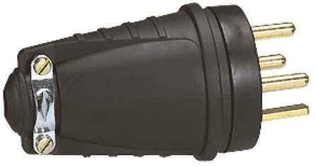 Legrand Europe Mains Connector, 20A Black, Cable Mount Rubber, 380 V