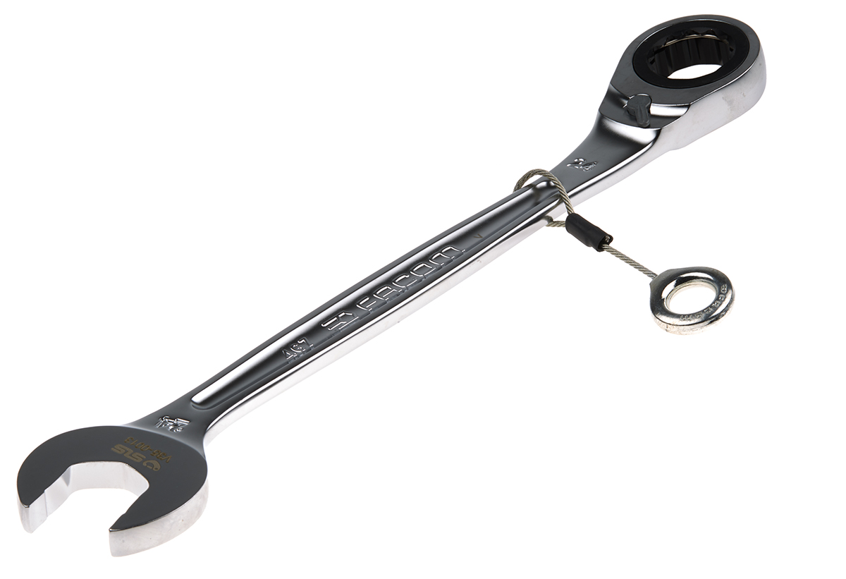 Facom 467 Series Combination Ratchet Spanner, 24mm, Metric, Height Safe, Double Ended, 321 mm Overall
