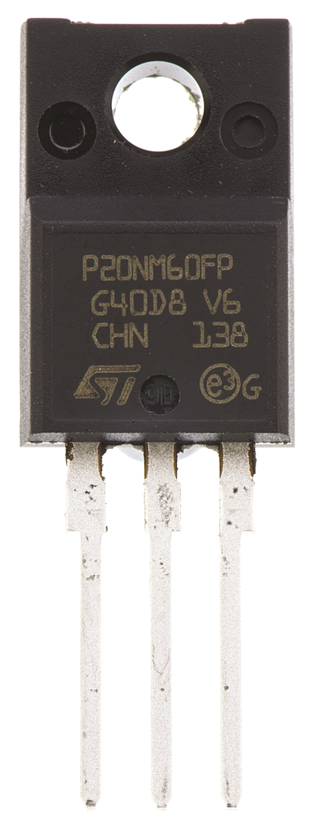 STMicroelectronics MDmesh Type N-Channel MOSFET, 20 A, 600 V Enhancement, 3-Pin TO-220 STP20NM60FP