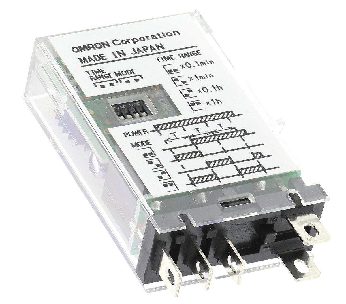 Omron H3RN Series Panel Mount Timer Relay, 12V dc, 1-Contact, 0 → 60min