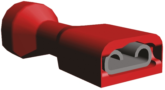 TE Connectivity Ultra-Fast .187 Red Insulated Female Spade Connector, Receptacle, 4.75 x 0.81mm Tab Size, 0.3mm² to