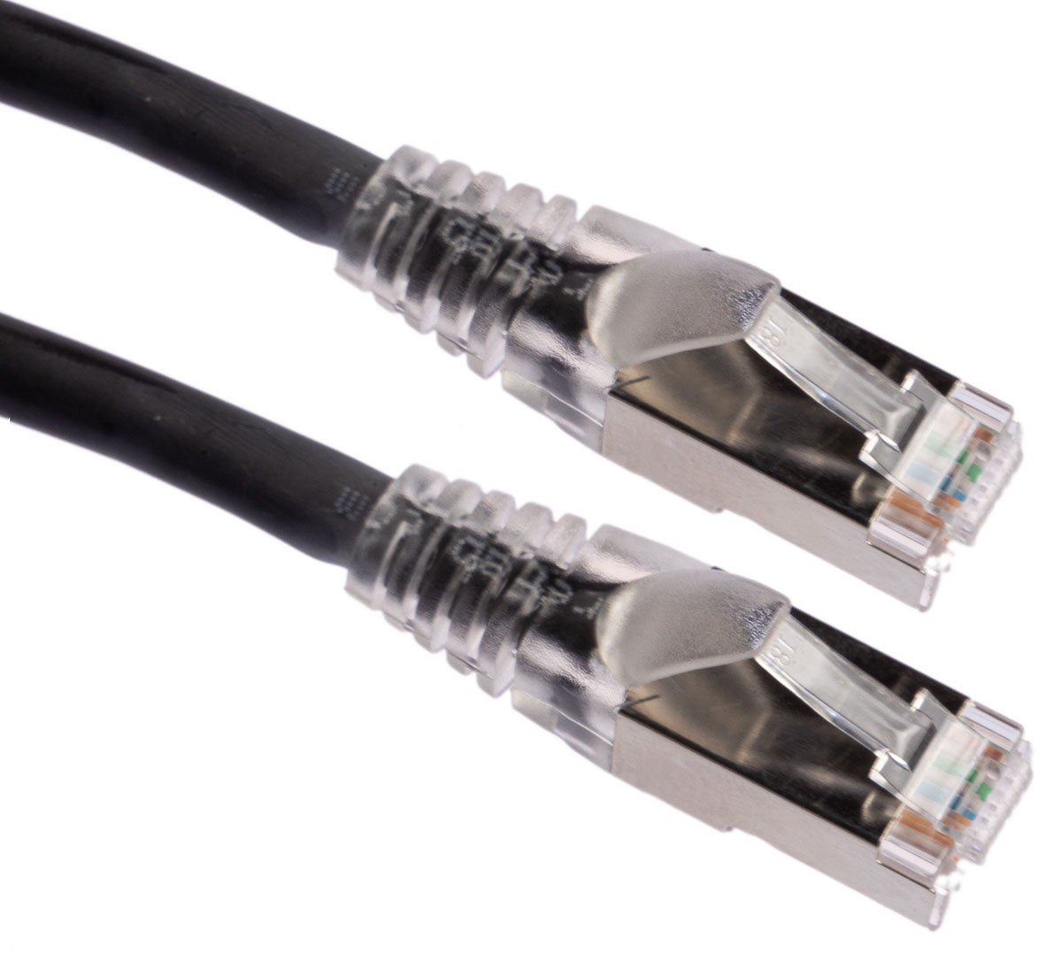 RS PRO, 5m Cat6, Black RJ45 to Male RJ45 Male, S/FTP Shielded, Terminated PVC Sheath