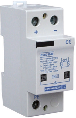 Roxburgh EMC, DVS Surge Suppressor Unit 40 V ac, 56 V dc Maximum Voltage Rating 40kA Maximum Surge Current Type 1