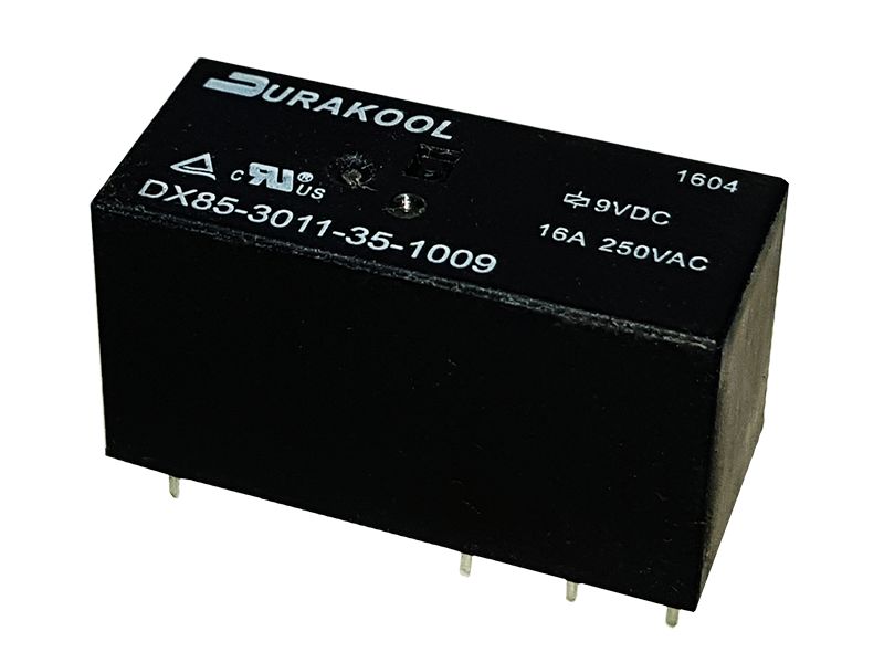 Durakool PCB Mount Power Relay, 12V dc Coil, 100mA Switching Current, SPDT-C/O