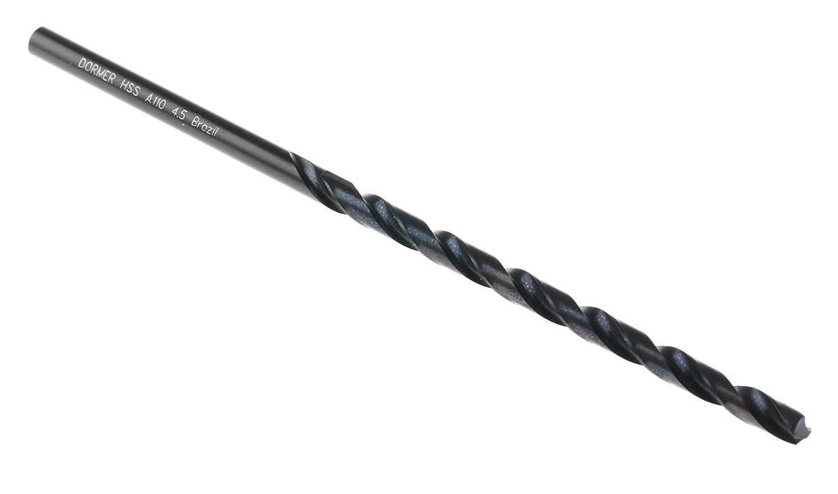 Dormer A110 Series HSS Twist Drill Bit, 4.5mm Diameter, 126 mm Overall