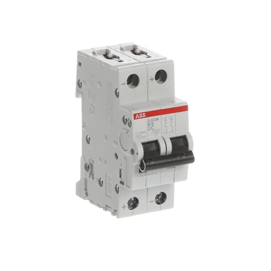 ABB S202M Circuit Breaker, 2P, 6A Curve B, 440V AC, 500V DC, 10 kA Breaking Capacity