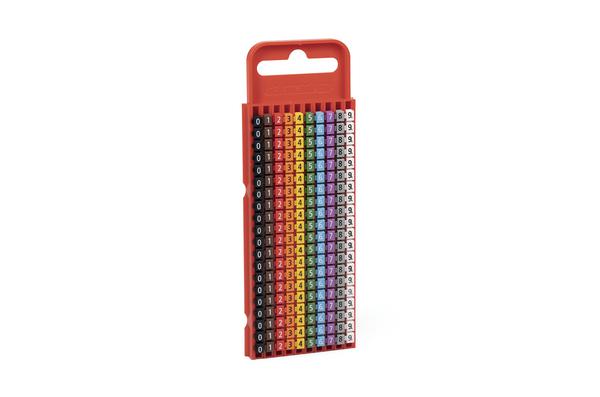 HellermannTyton WIC1 Snap On Cable Markers, assorted colours, Pre-printed "0 → 9", 2 → 2.8mm Cable,