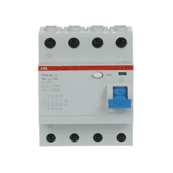 ABB F200 RCCB, 63A, 4 Pole, 230/400V ac