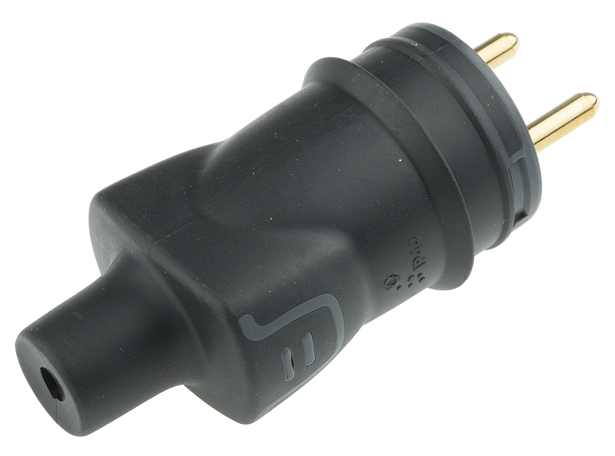 Legrand French Mains Connector, 16A Black, Cable Mount Rubber Screw, 250 V