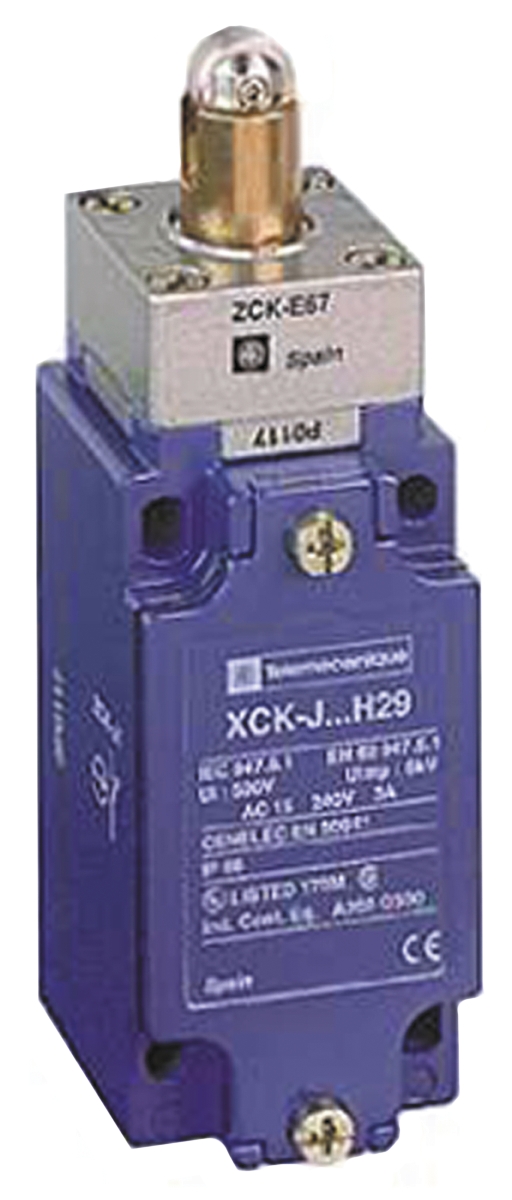 Telemecanique Sensors XCKJ Series Roller Lever Limit Switch, NO/NC, IP66, DPST, Zamak Zinc Alloy Housing, 500V ac Max,