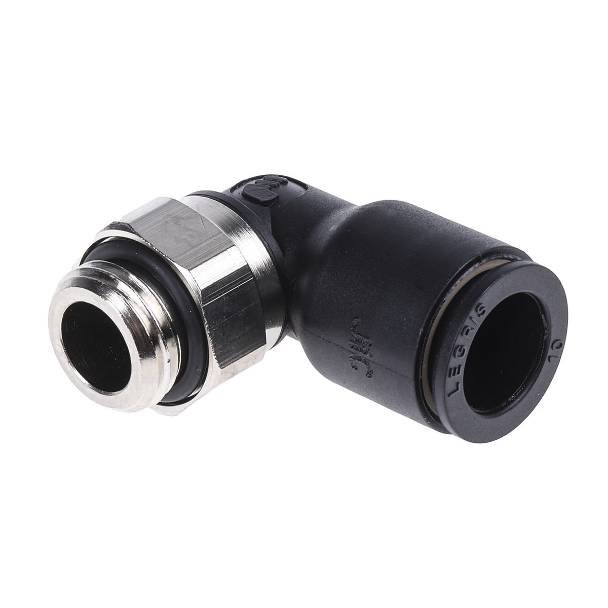 Legris LF3000 Series Elbow Threaded Adaptor, G 1/4 Male to Push In 10 mm, Threaded-to-Tube Connection Style