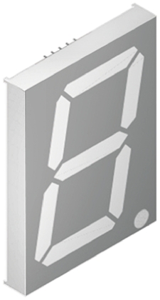 SA40-19CGKWA Kingbright 7-Segment LED Display, CA Green 100 mcd RH DP 101mm