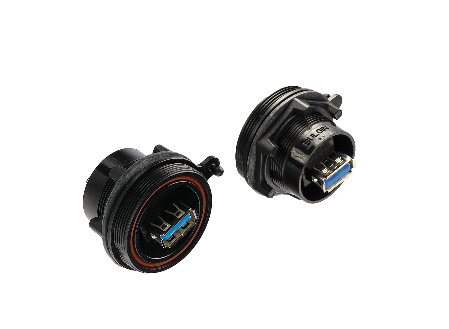 Bulgin Straight, Panel Mount, Socket- Single Port Type Type A 3 IP68 USB Connector