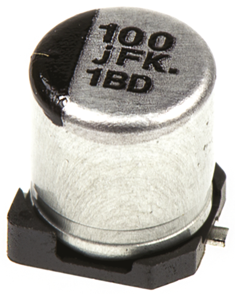Panasonic 100μF Aluminium Electrolytic Aluminium Electrolytic Capacitor 6.3V dc, Surface Mount - EEEFK0J101UR