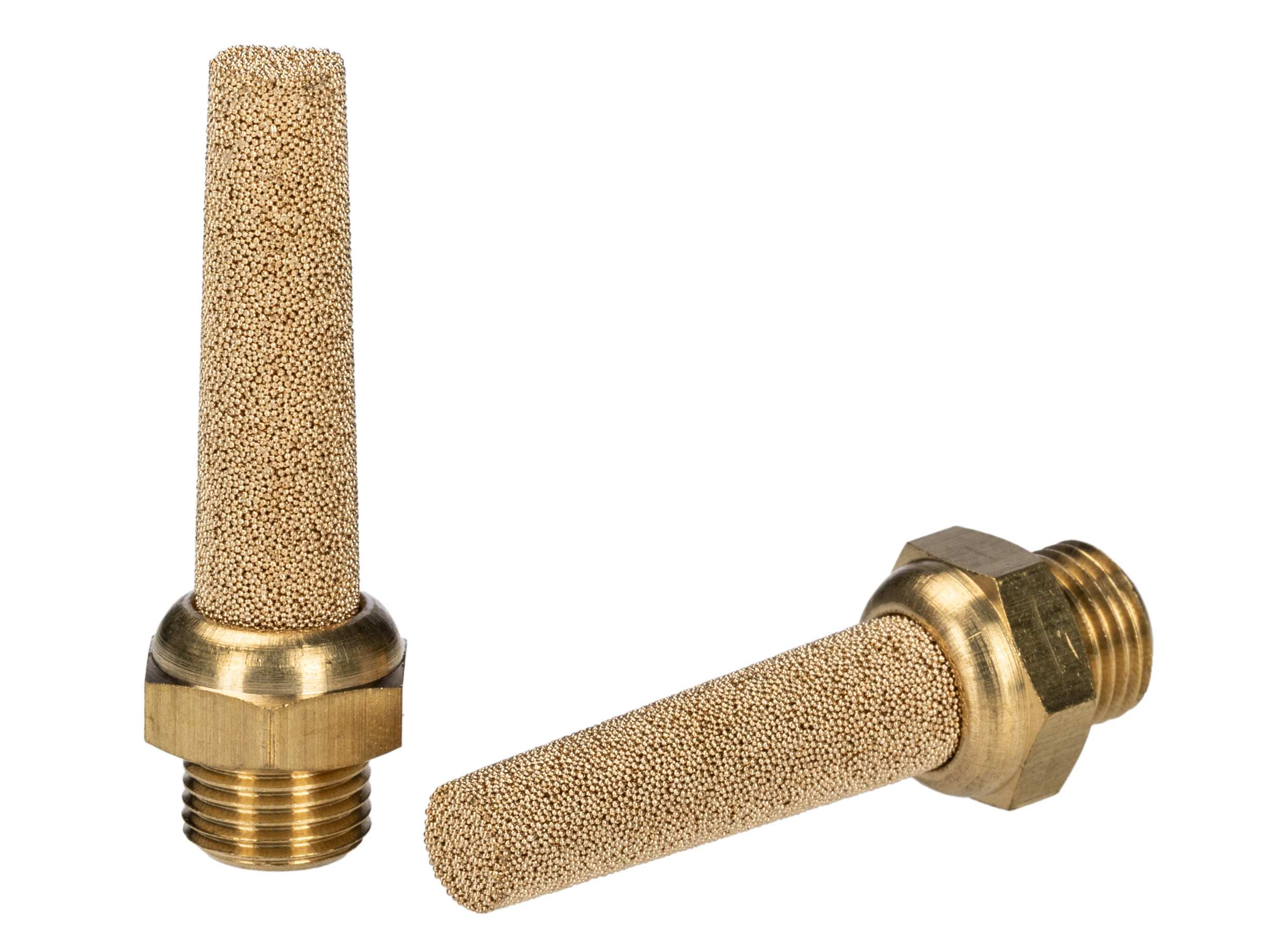 RS PRO Brass 12bar Pneumatic Silencer, Threaded, G 1/8 Male
