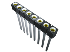 Samtec SS Series Straight Through Hole Mount PCB Socket, 10-Contact, 1-Row, 2.54mm Pitch, Screw, Solder Termination