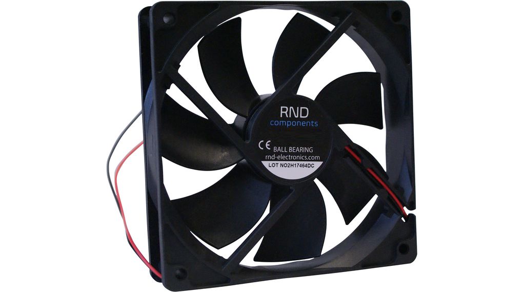 RND Axial Fan, 12 V dc, dc Operation, 85.5cfm, 3.36W, 280mA Max, 120 x 120 x 25mm