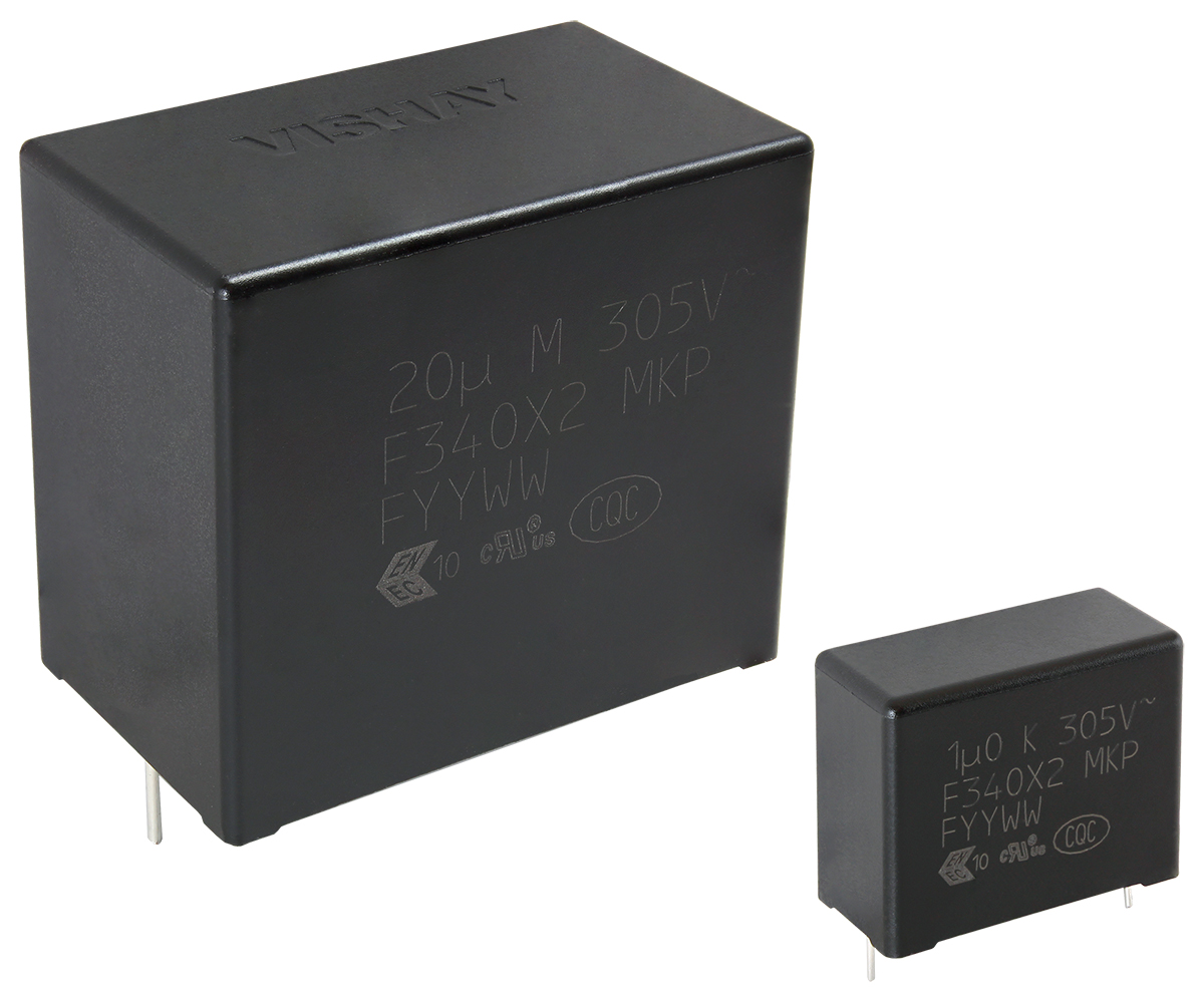 Vishay F340X2 Polypropylene Film Capacitor, 305V ac, ±20%, 2.2μF, Through Hole