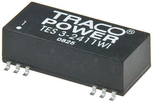 TRACOPOWER TES 3WI DC-DC Converter, 12V dc/ 250mA Output, 9 → 36 V dc Input, 3W, Surface Mount, +71°C Max Temp