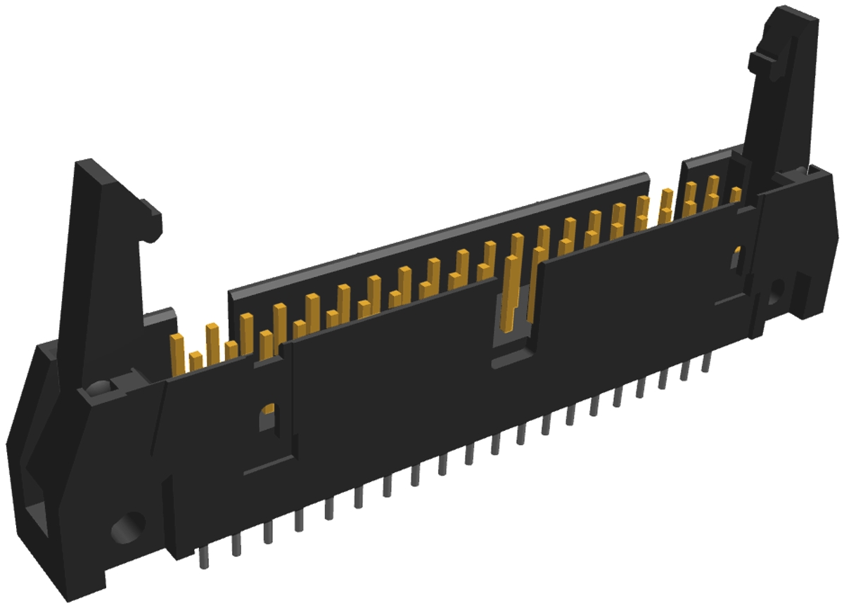 TE Connectivity AMP-LATCH Series Straight Through Hole PCB Header, 40 Contact(s), 2.54 mm Pitch, 2 Row, Shrouded