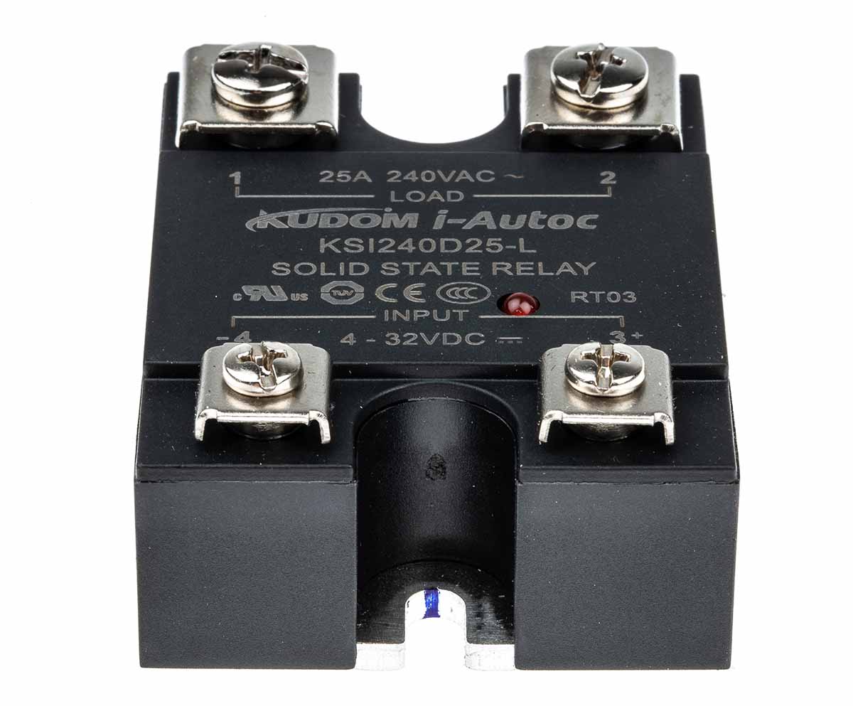 i-Autoc KSI Series Solid State Relay, 25 A Load, Panel Mount, 280 V ac Load, 32 V dc Control