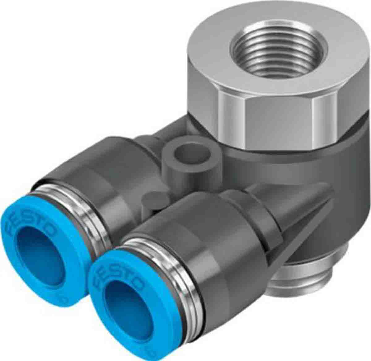 Festo Y Threaded Adaptor Push In 6 mm, G 1/8 Male to G 1/8 Female, Threaded-to-Tube Connection Style, 186213