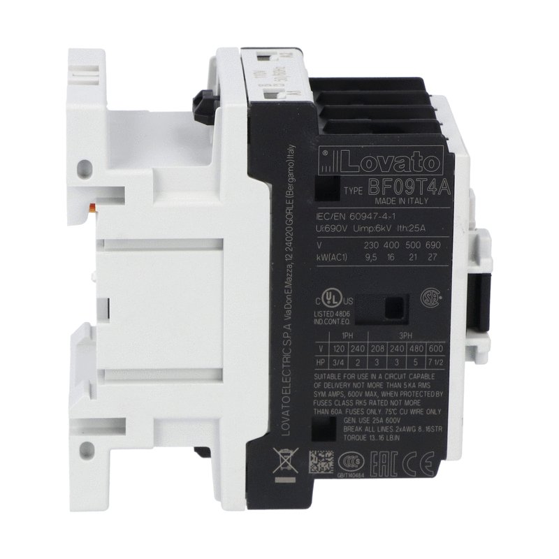 Lovato BF Contactor, 400 V ac Coil, 4-Pole, 25 A, 4 kW, 4NO, 660 V ac, 690 V ac