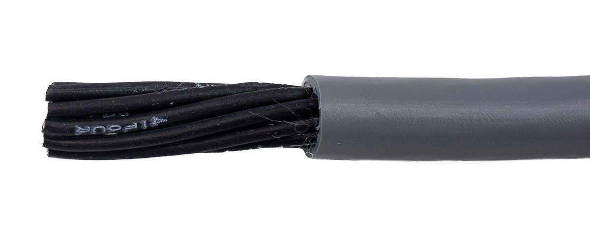 Alpha Wire Ecogen Ecoflex PUR Control Cable, 12 Cores, 0.5 mm² 20 AWG, Unscreened, 30 m, Grey Modified Polyphenylene
