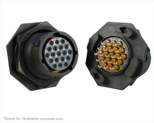 Souriau Sunbank by Eaton Circular Connector, 19 Contacts, Panel, Standard Connector, Plug, Female, IP68, IP69K, UTS