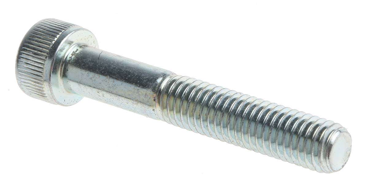 RS PRO Bright Zinc Plated Steel Hex Socket Cap Screw, DIN 912, M8 x 50mm