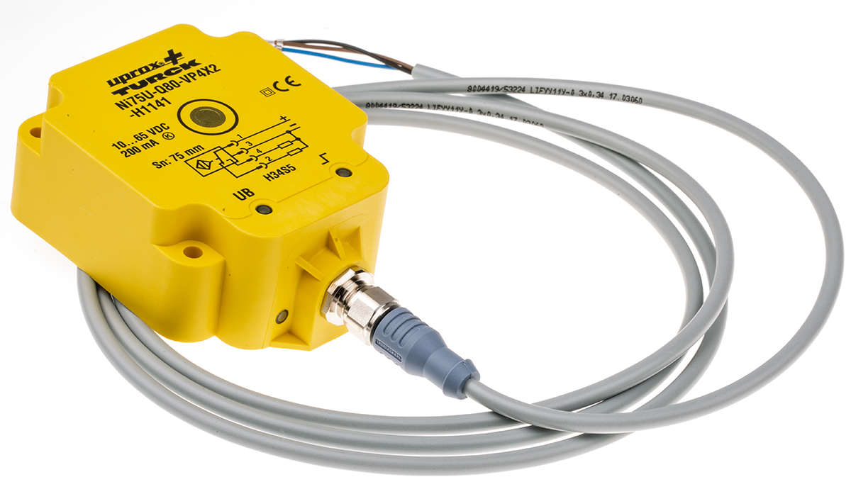 Turck Inductive Block Proximity Sensor, 70 mm Detection, PNP NO+NC, 10 → 65 V dc