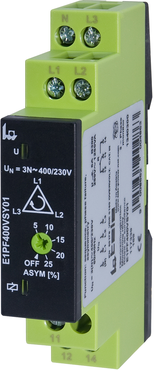 Tele Phase, Voltage Monitoring Relay, 3 Phase, SPDT, Maximum of 400 V, DIN Rail
