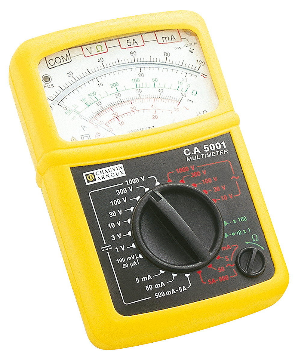 Chauvin Arnoux CA 5001 Handheld Analogue Multimeter, 1000V ac Max - RS Calibrated