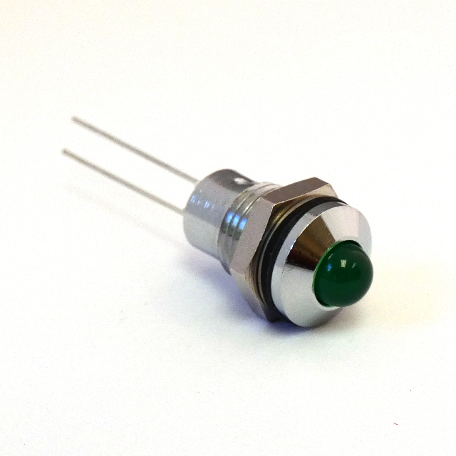 CML Innovative Technologies 1904X Series Green Panel Mount Indicator, 2.2V, 8mm Mounting Hole Size, Lead Wires