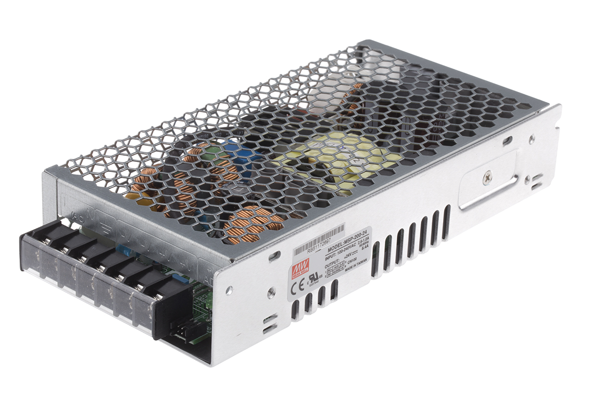 MEAN WELL Switching Power Supply, MSP-200-24, 24V dc, 8.4A, 201.6W, 1 Output, 120 → 370 V dc, 85 → 264 V