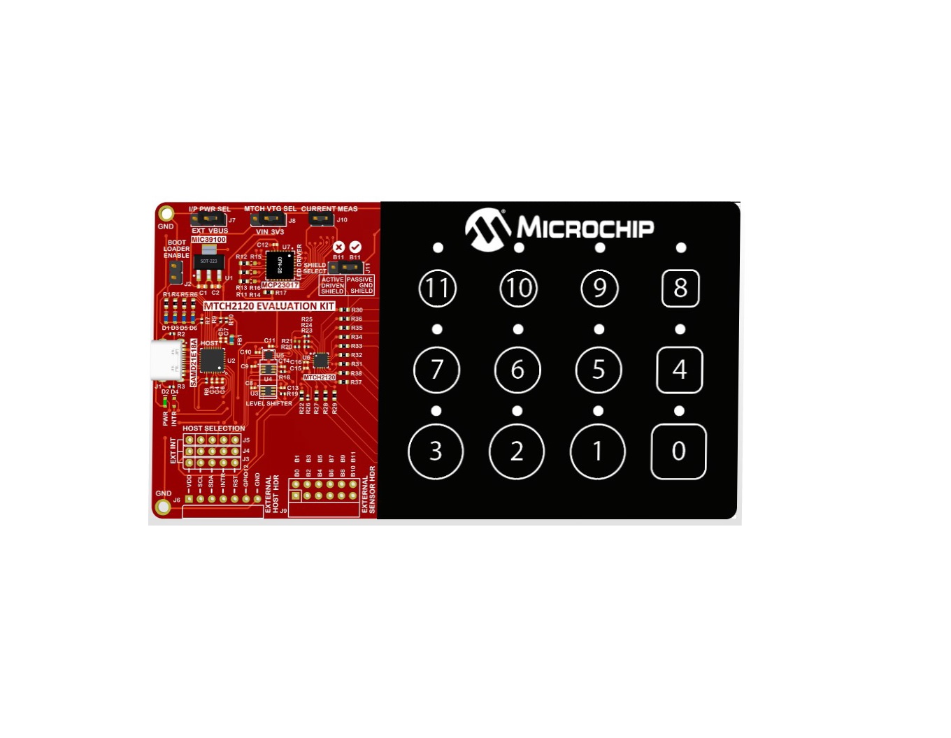 Microchip MTCH2120 Evaluation Kit Evaluation Board Evaluation Kit for MTCH2120 MTCH2120 Evaluation Kit (EV64Z42A)