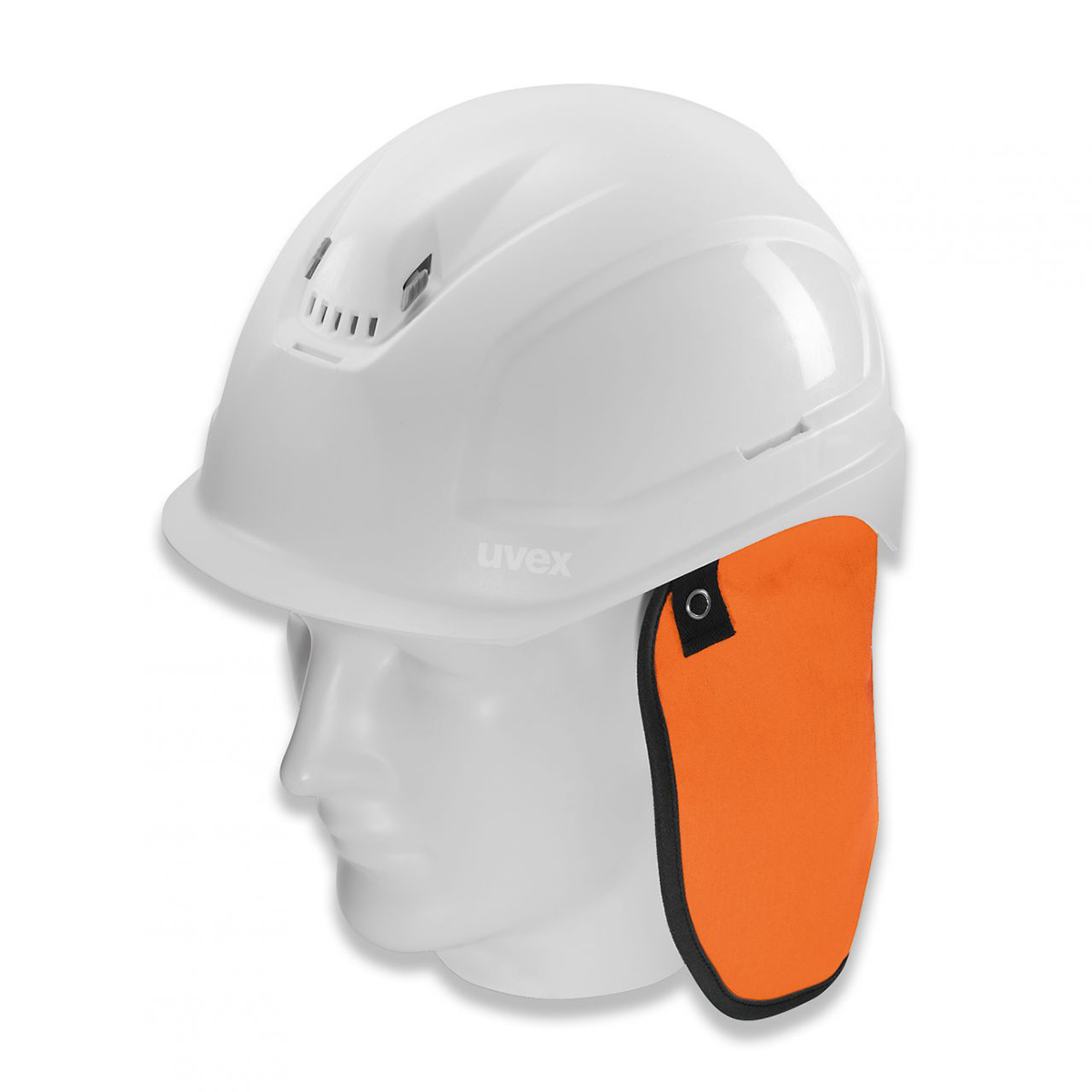 uvex Polyester Orange Hard Hat Neck Guard, Asphalt Work, Bricklaying, Bridge, Concrete, Demolition, Elevated Highway