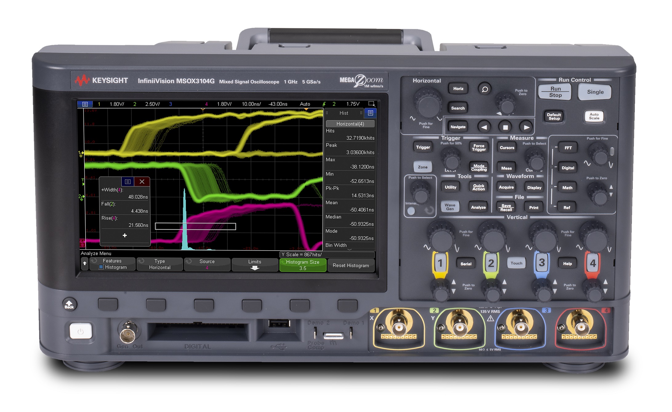 Keysight Technologies MSOX3024G InfiniiVision 3000G X Series, 200MHz Bench Oscilloscope, 4 Analogue Channels, 16