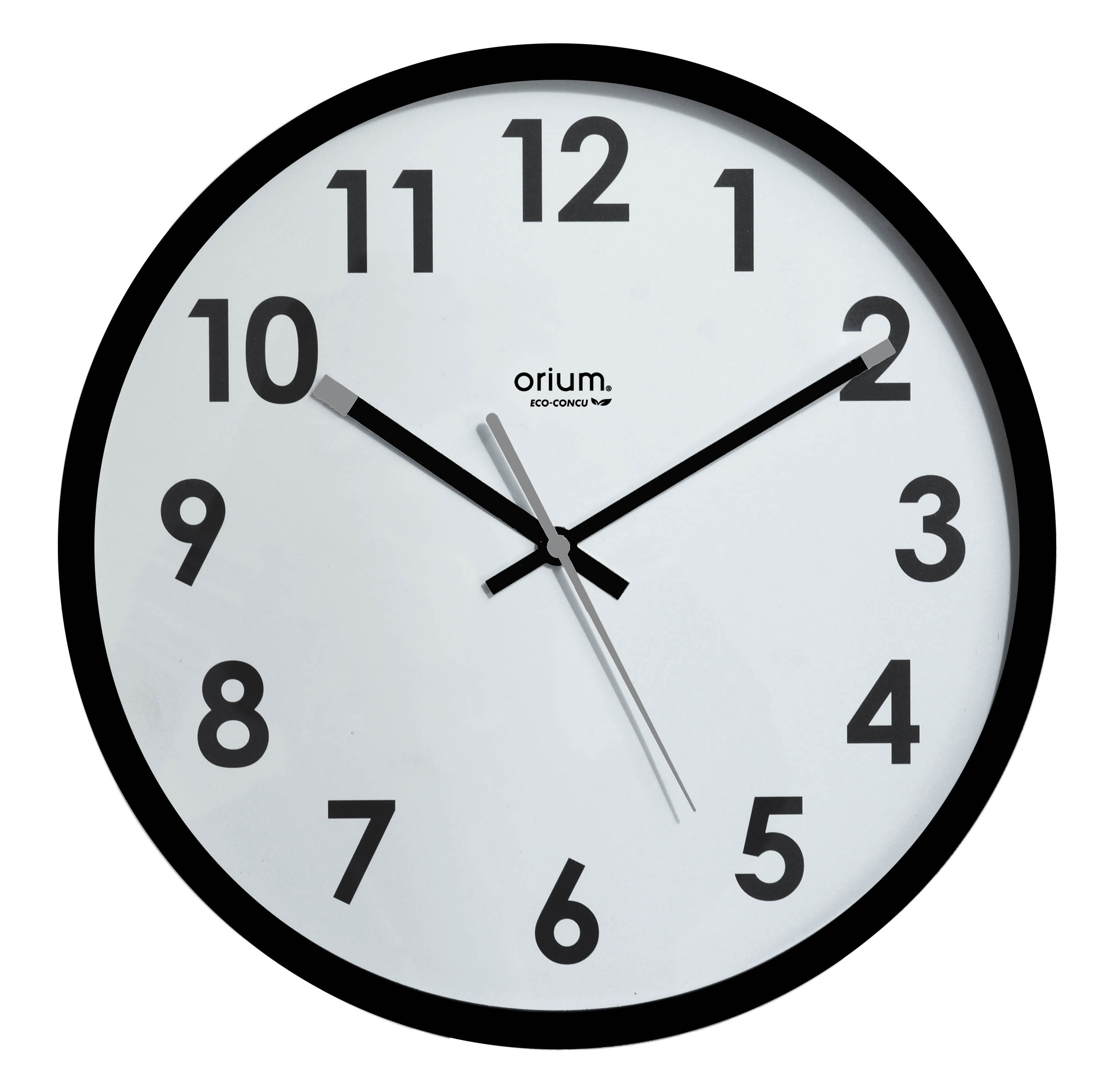 Orium Black Analog Wall Clock, 30cm Diameter