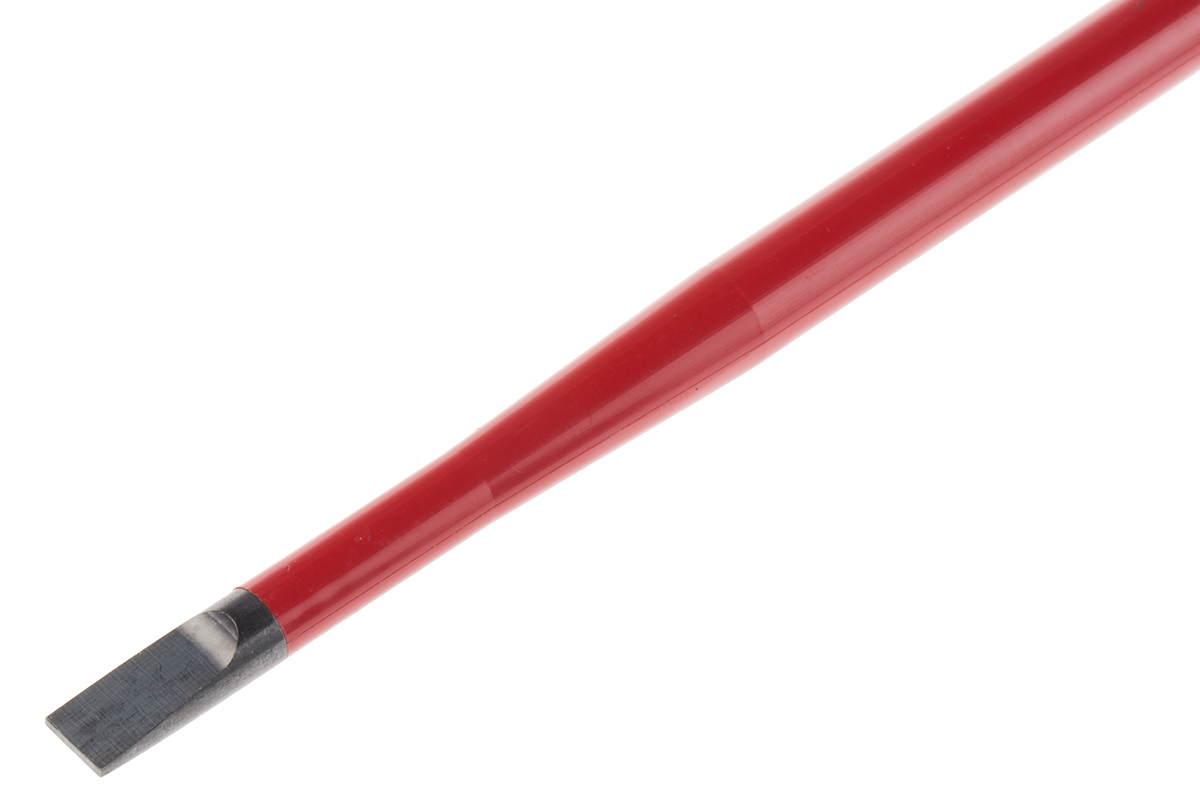 Wiha Slotted Insulated Screwdriver, 6,5 mm Tip, 150 mm Blade, VDE/1000V, 268 mm Overall