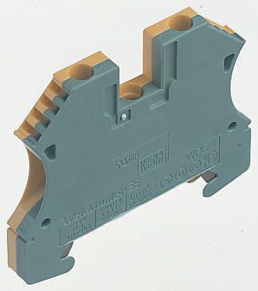 Weidmüller 2-Way WPE 4 Earth Block, 10 → 22 AWG Wire, Screw Down, Wemid Housing, ATEX
