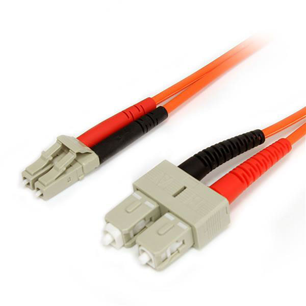 StarTech.com LC to SC Duplex Multi Mode OM1 Fibre Optic Cable, 62.5/125μm, Orange, 2m